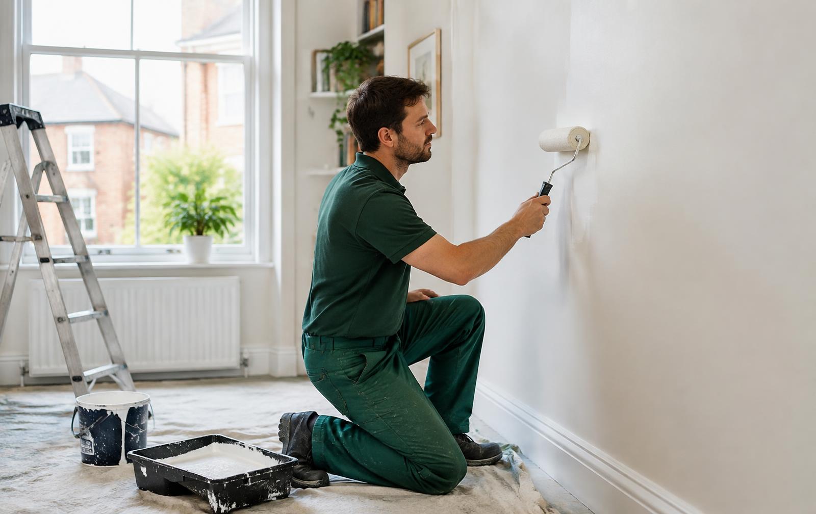 Oakridge painter decorating a bright residential room